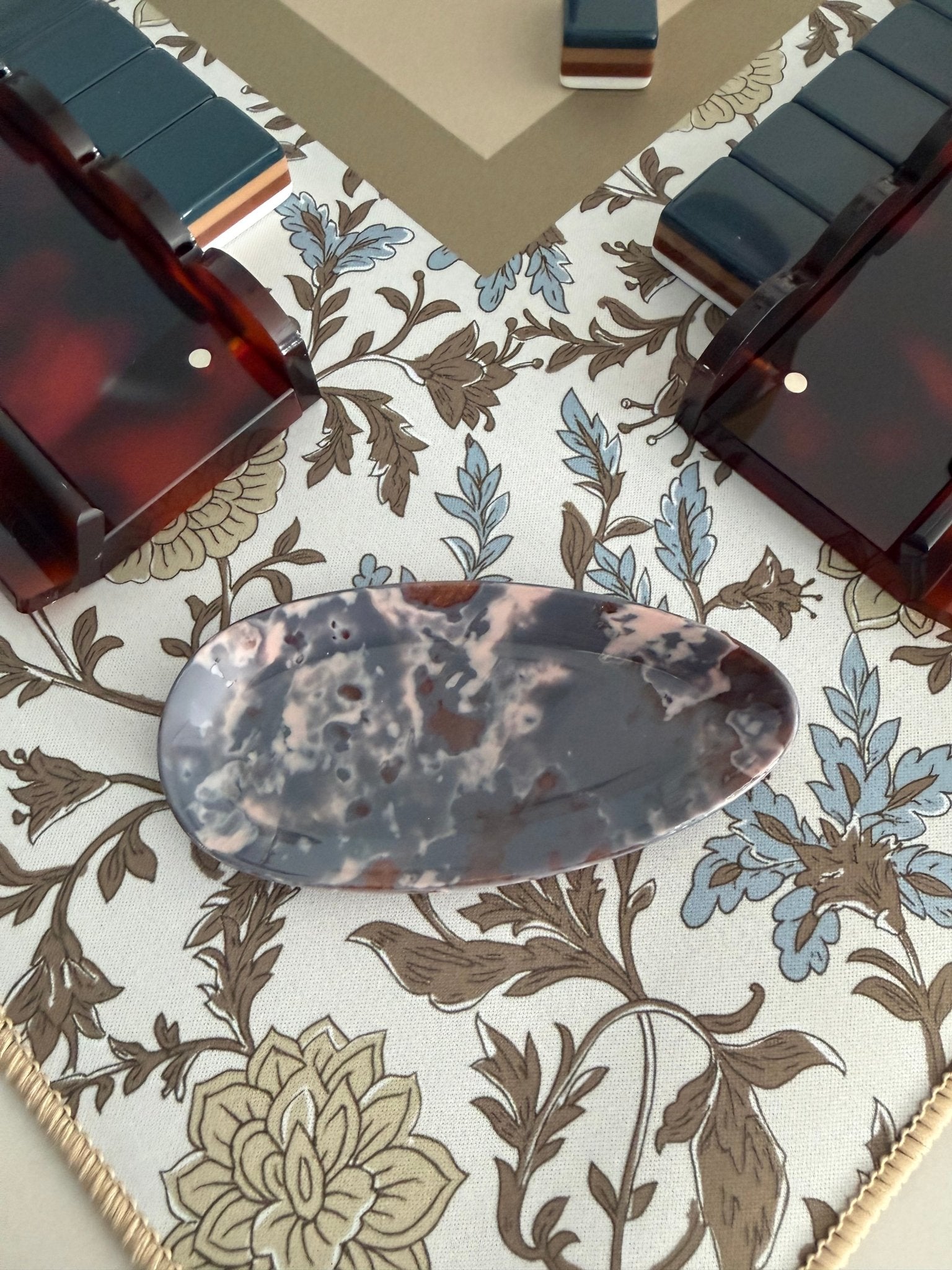 Blue Marble Oval Dice Catchall - The Pink Pineapple 850
