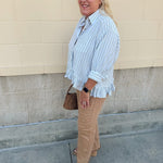 Blue Ribbon Ruffle Top - The Pink Pineapple 850