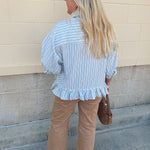Blue Ribbon Ruffle Top - The Pink Pineapple 850