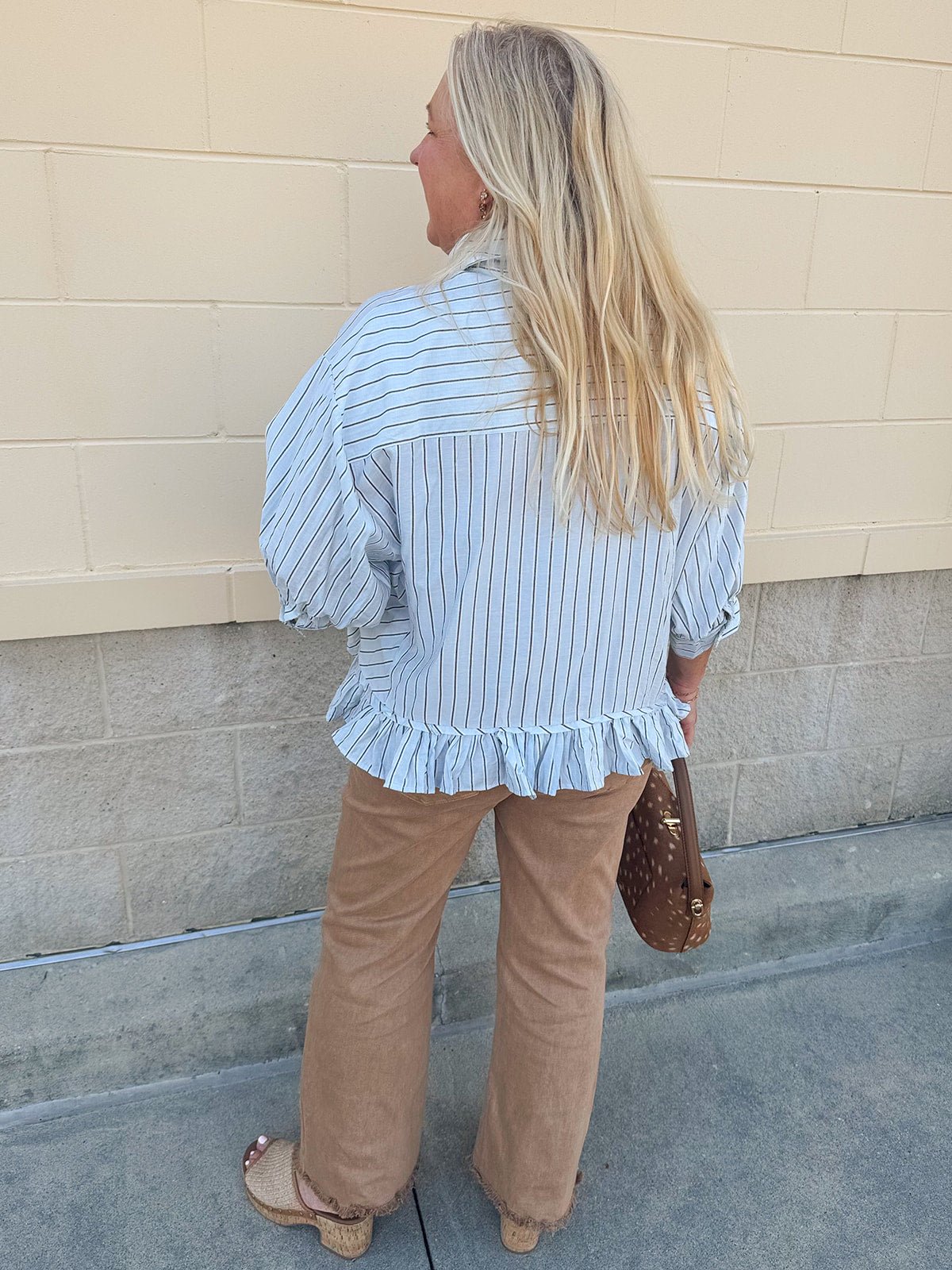 Blue Ribbon Ruffle Top - The Pink Pineapple 850