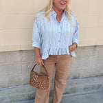 Blue Ribbon Ruffle Top - The Pink Pineapple 850