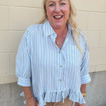 Blue Ribbon Ruffle Top - The Pink Pineapple 850
