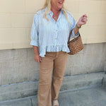 Blue Ribbon Ruffle Top - The Pink Pineapple 850