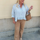 Blue Ribbon Ruffle Top - The Pink Pineapple 850