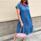Blue Ridge Ease Midi Dress - The Pink Pineapple 850