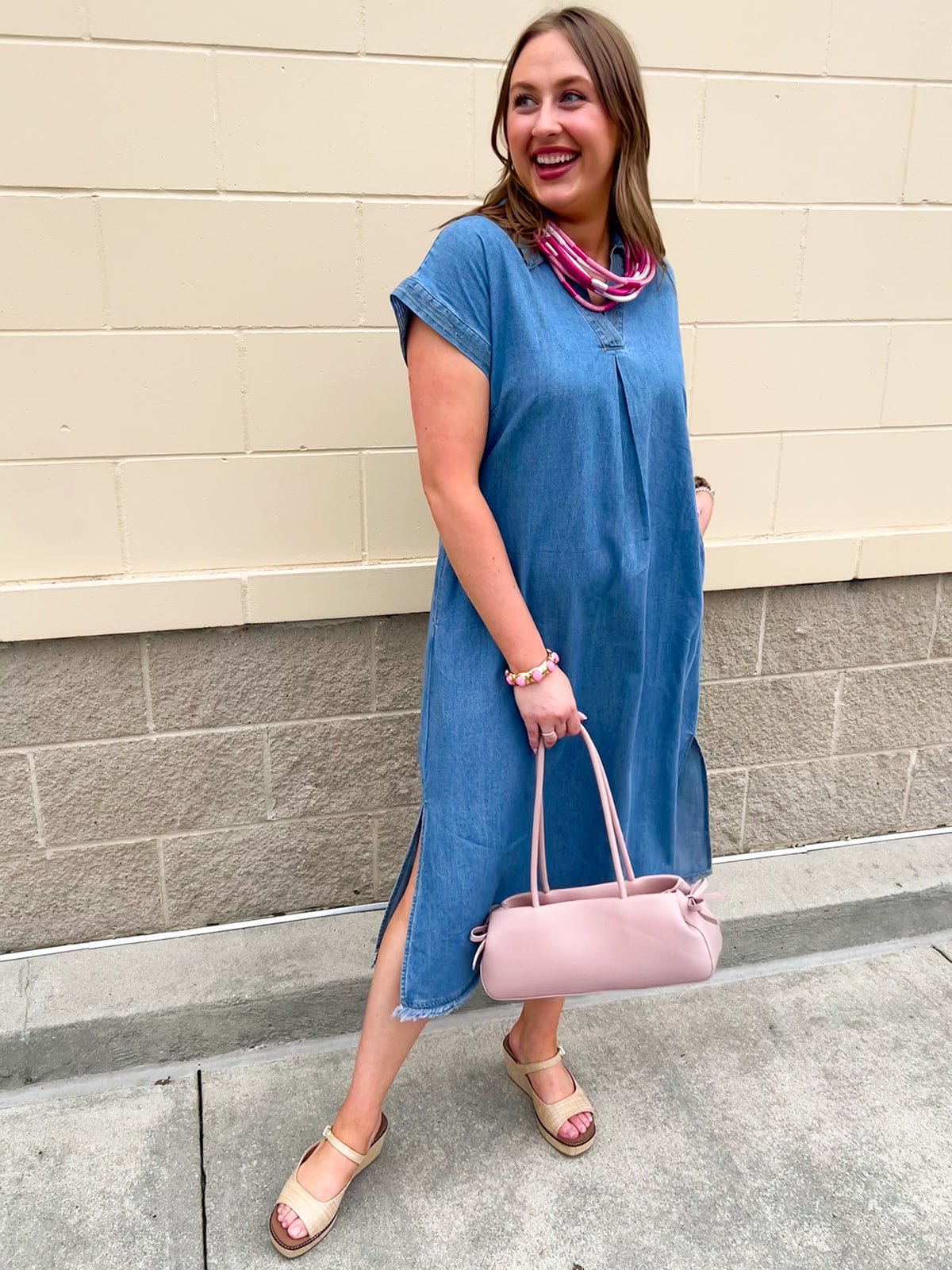 Blue Ridge Ease Midi Dress - The Pink Pineapple 850