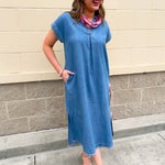 Blue Ridge Ease Midi Dress - The Pink Pineapple 850