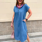 Blue Ridge Ease Midi Dress - The Pink Pineapple 850