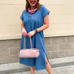Blue Ridge Ease Midi Dress - The Pink Pineapple 850