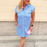 Blue Skies Ahead Mini Dress - The Pink Pineapple 850