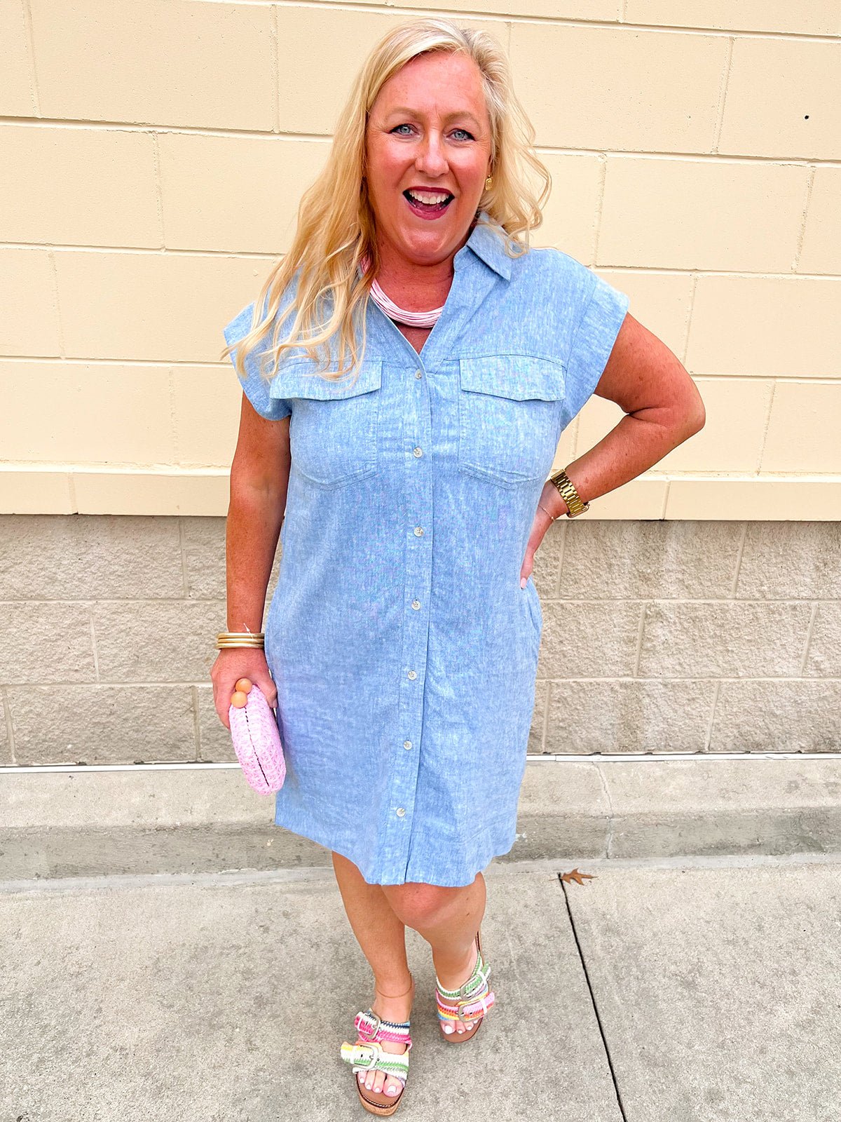 Blue Skies Ahead Mini Dress - The Pink Pineapple 850