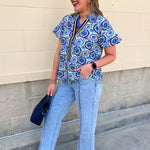 Blue Skies Ahead Printed Top - The Pink Pineapple 850