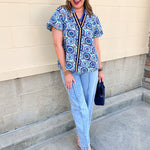 Blue Skies Ahead Printed Top - The Pink Pineapple 850