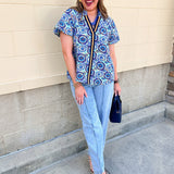Blue Skies Ahead Printed Top - The Pink Pineapple 850