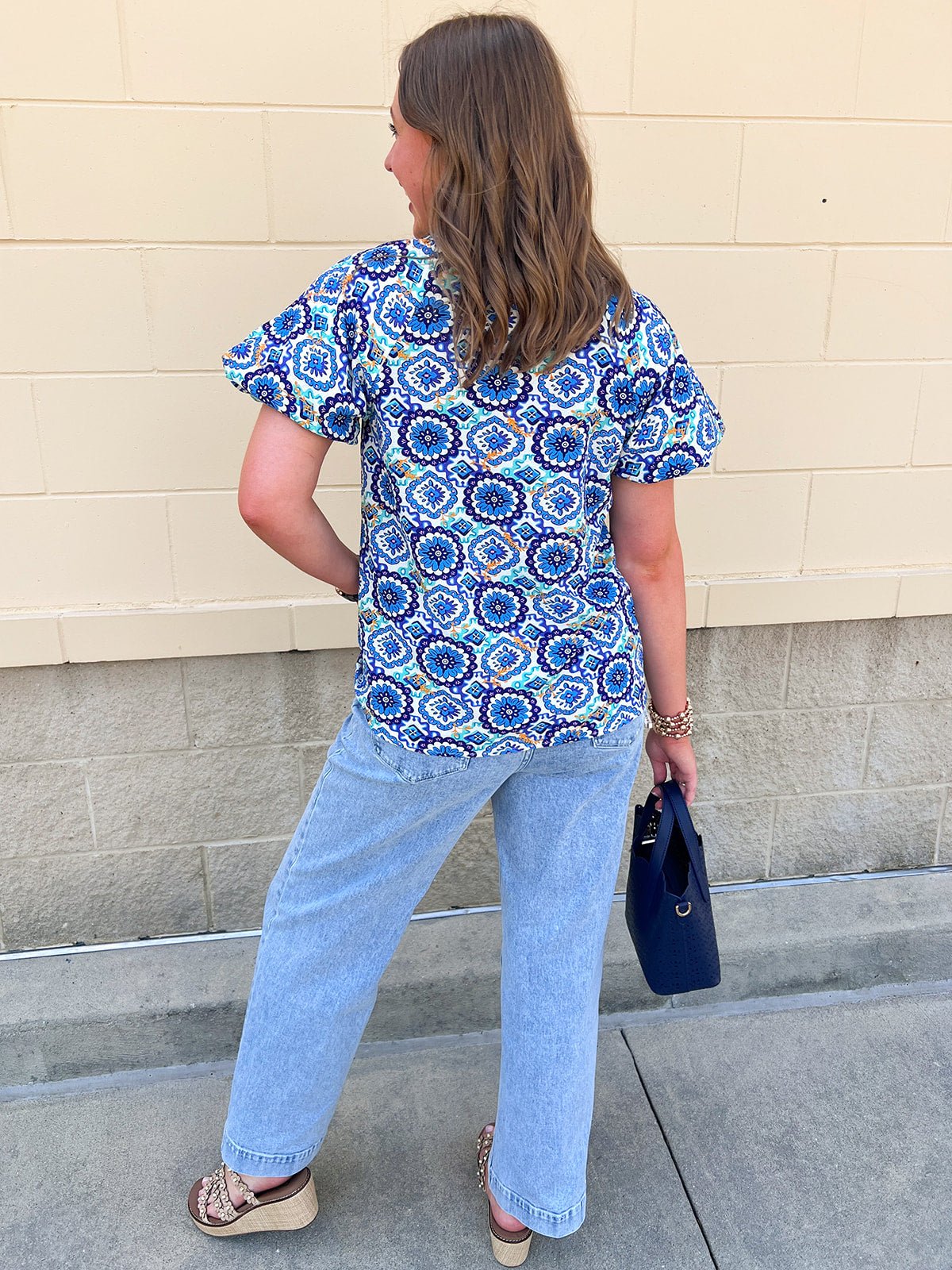 Blue Skies Ahead Printed Top - The Pink Pineapple 850