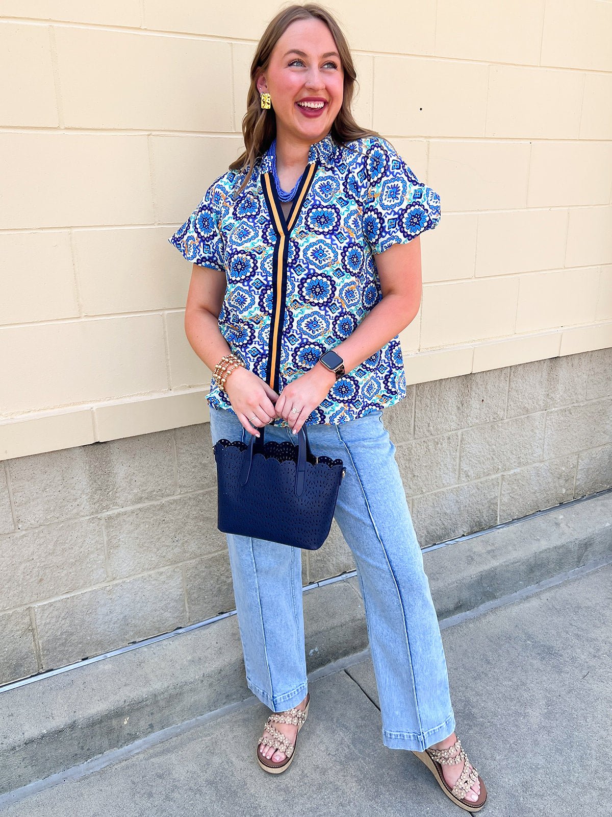 Blue Skies Ahead Printed Top - The Pink Pineapple 850