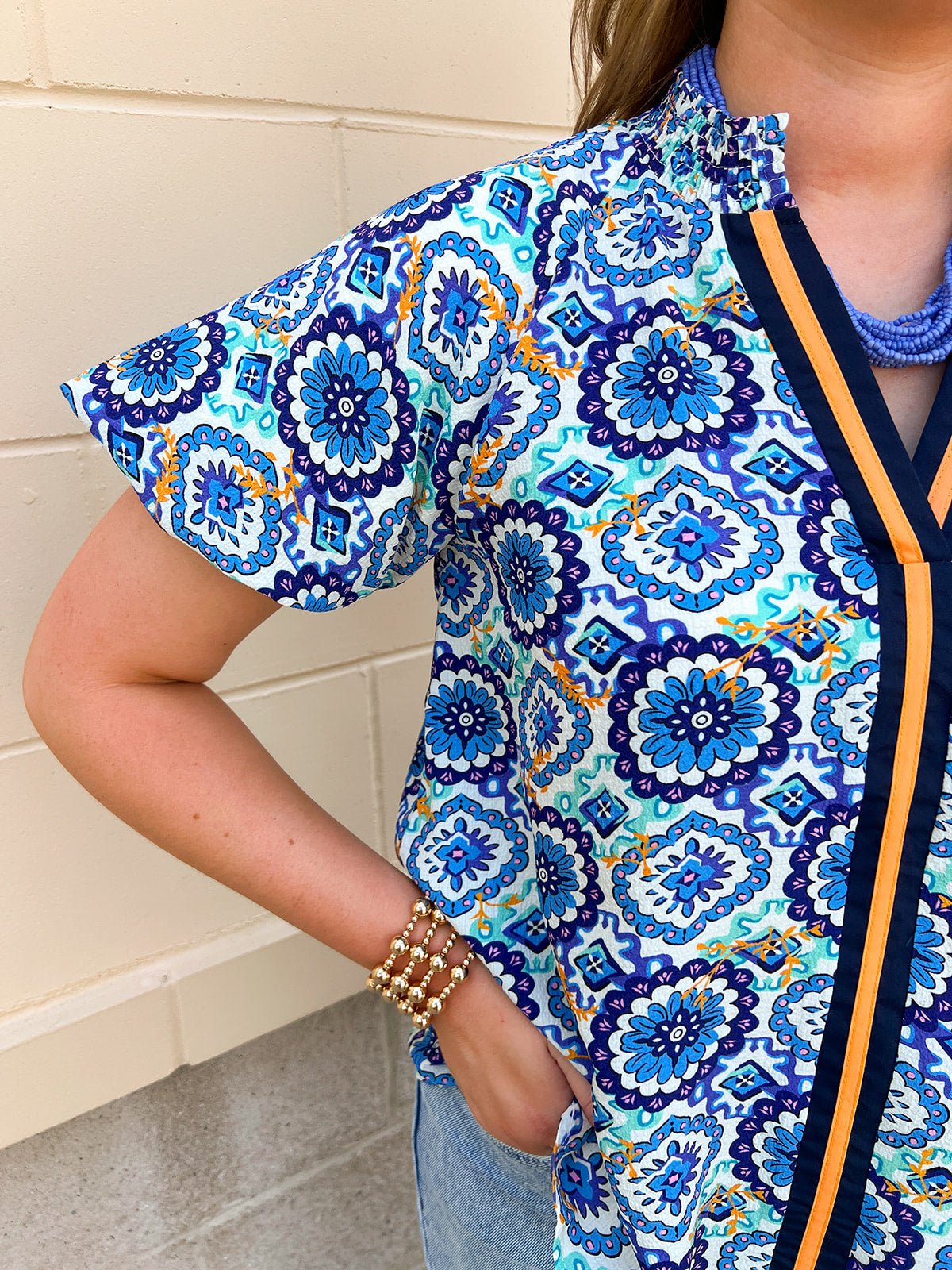 Blue Skies Ahead Printed Top - The Pink Pineapple 850