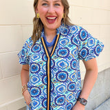 Blue Skies Ahead Printed Top - The Pink Pineapple 850