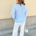 Blue Skies Ahead Striped Blouse - The Pink Pineapple 850