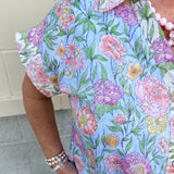 Blue Skies Border Floral Dress - The Pink Pineapple 850