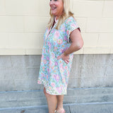 Blue Skies Border Floral Dress - The Pink Pineapple 850