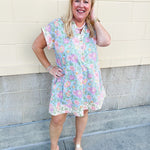 Blue Skies Border Floral Dress - The Pink Pineapple 850
