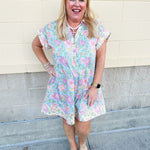 Blue Skies Border Floral Dress - The Pink Pineapple 850