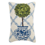 Blue Trellis Ball Topiary Hook Pillow - The Pink Pineapple 850