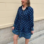 Bluebell Bloom Belted Shirt Dress - The Pink Pineapple 850