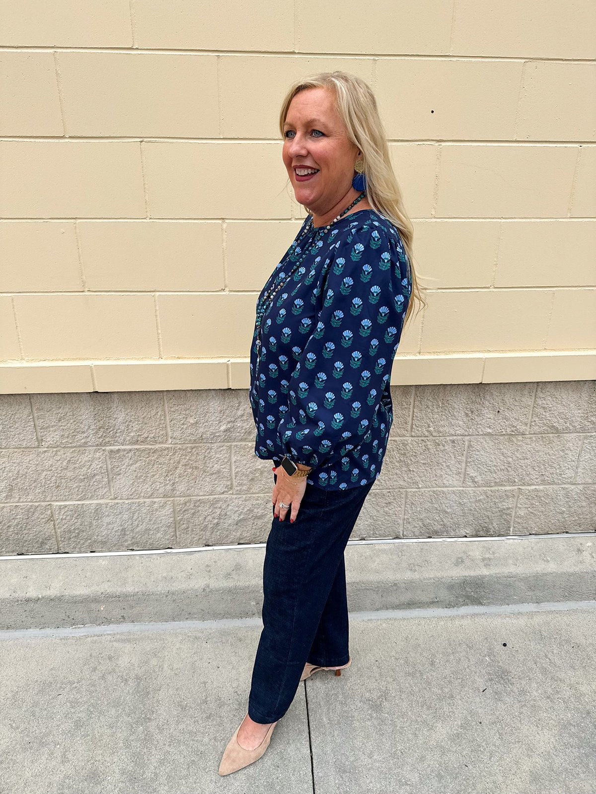 Bluebell Bloom Keyhole Blouse - The Pink Pineapple 850