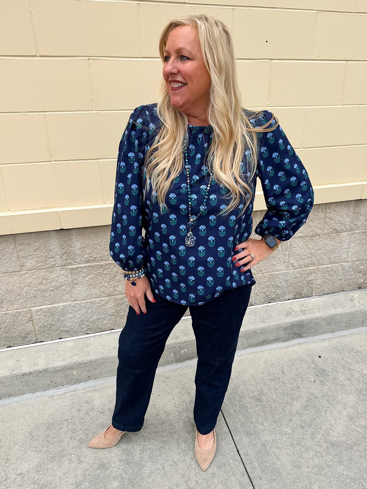 Bluebell Bloom Keyhole Blouse - The Pink Pineapple 850