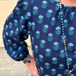 Bluebell Bloom Keyhole Blouse - The Pink Pineapple 850