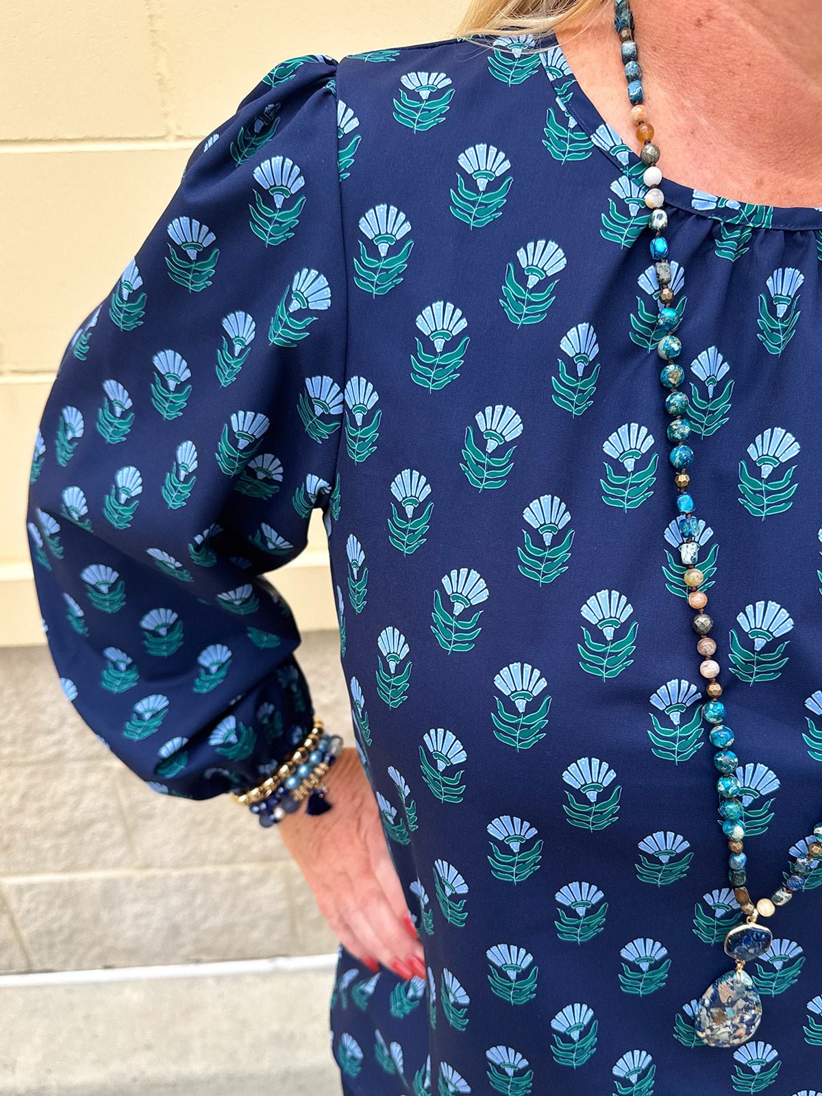 Bluebell Bloom Keyhole Blouse - The Pink Pineapple 850