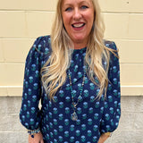 Bluebell Bloom Keyhole Blouse - The Pink Pineapple 850