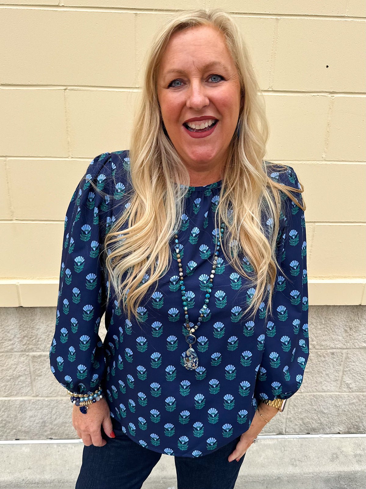 Bluebell Bloom Keyhole Blouse - The Pink Pineapple 850