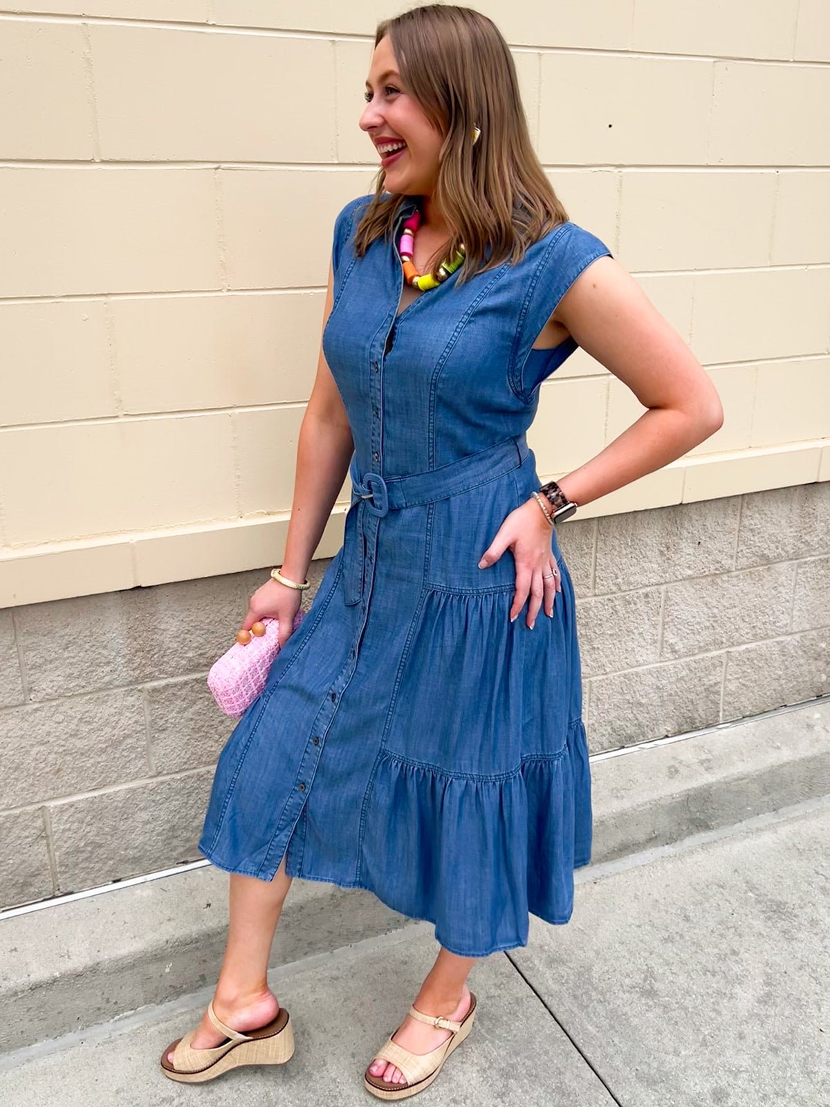 Bluebell Manor Midi Dress - The Pink Pineapple 850