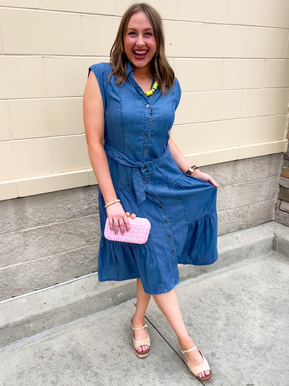 Bluebell Manor Midi Dress - The Pink Pineapple 850