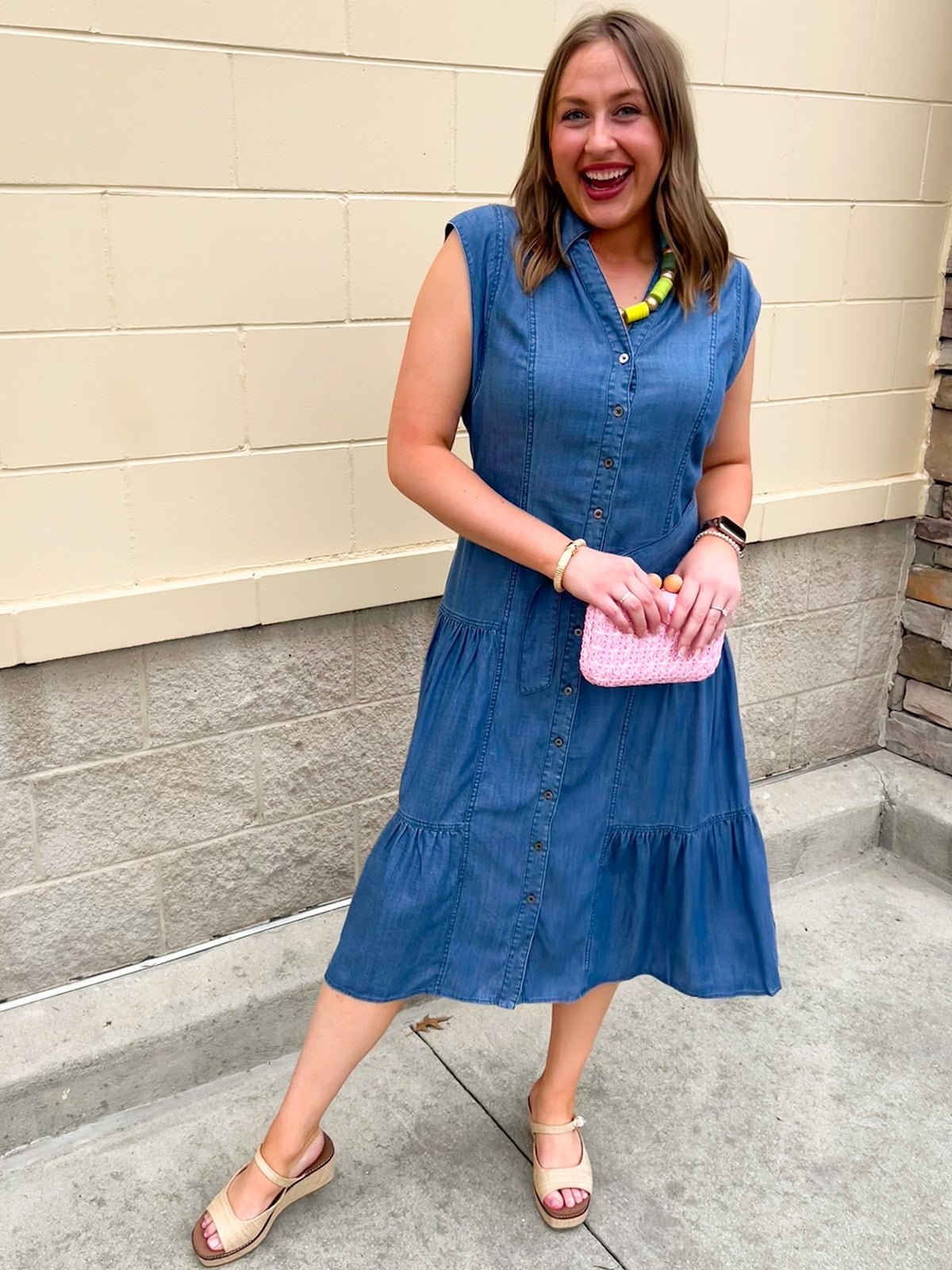 Bluebell Manor Midi Dress - The Pink Pineapple 850