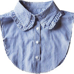 Bluebell Ruffle Striped Faux Shirt Collar - The Pink Pineapple 850