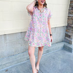 Blush Breeze Border Floral Dress - The Pink Pineapple 850