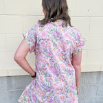 Blush Breeze Border Floral Dress - The Pink Pineapple 850