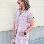 Blush Breeze Border Floral Dress - The Pink Pineapple 850