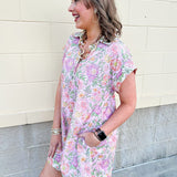 Blush Breeze Border Floral Dress - The Pink Pineapple 850