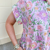 Blush Breeze Border Floral Dress - The Pink Pineapple 850