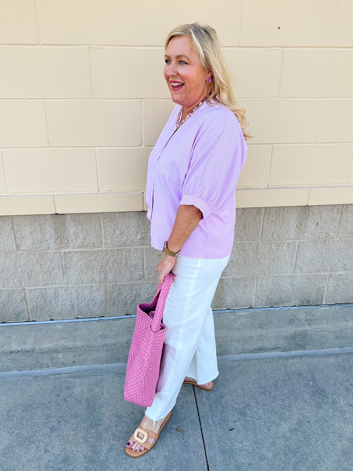 Blush Breeze Button - Up Blouse - The Pink Pineapple 850