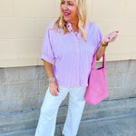 Blush Breeze Button - Up Blouse - The Pink Pineapple 850