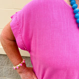 Blush Breeze Linen Top - The Pink Pineapple 850