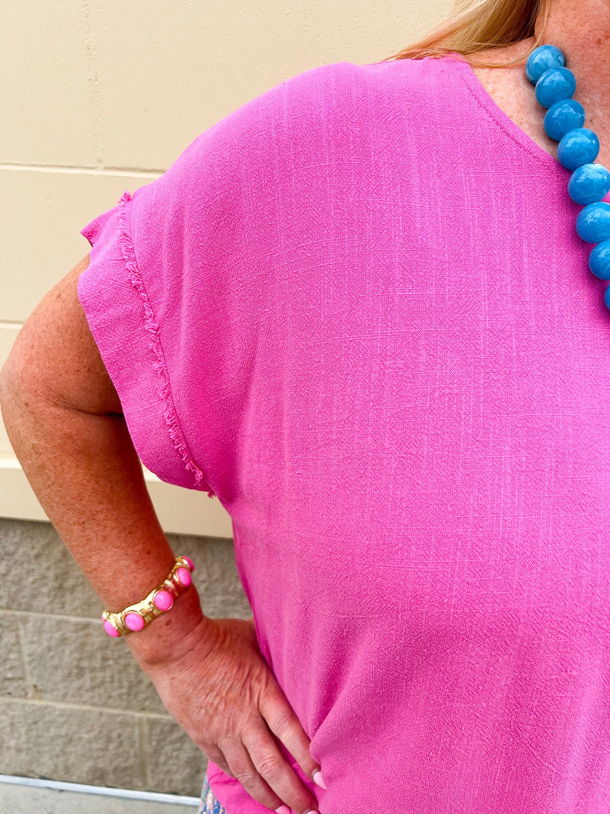 Blush Breeze Linen Top - The Pink Pineapple 850