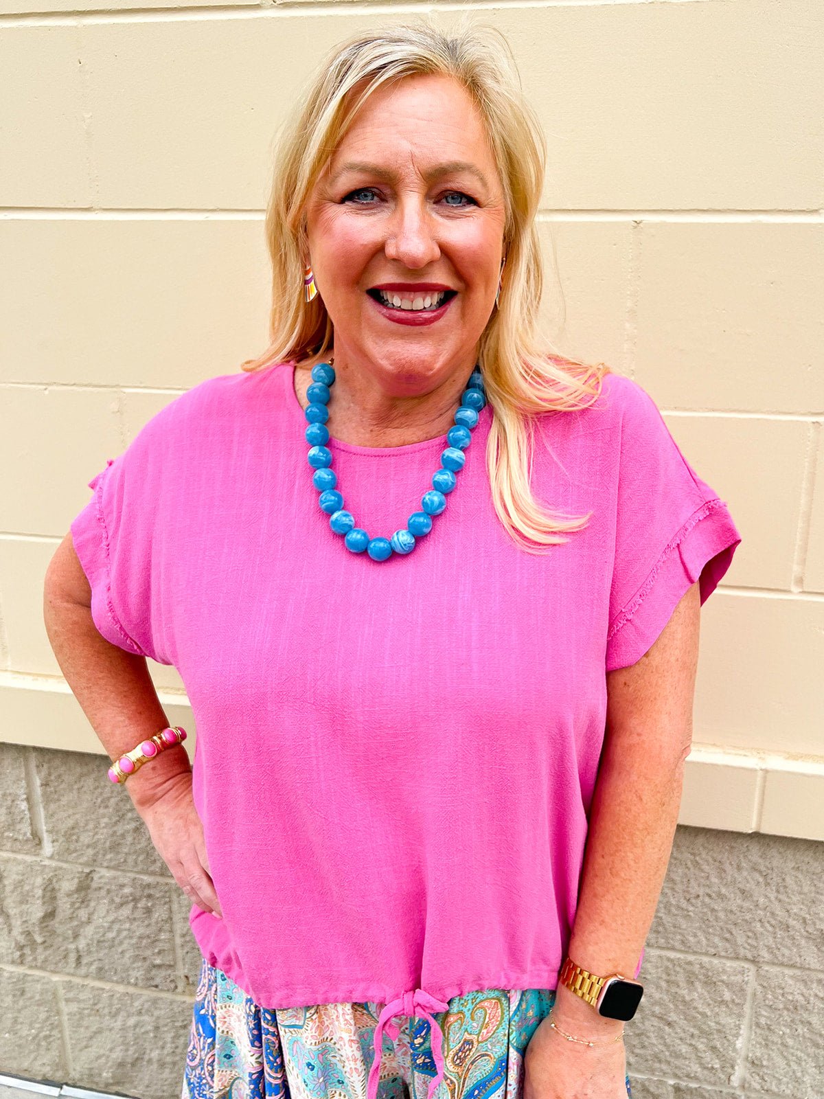 Blush Breeze Linen Top - The Pink Pineapple 850