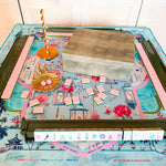 Blush Brushstroke Scalloped Mahjong Tablecloth - The Pink Pineapple 850